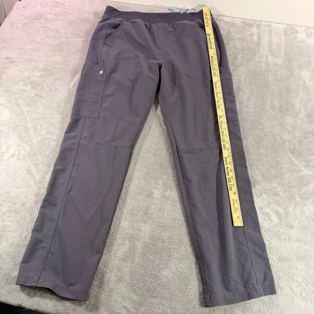 FIGS Technical Collection Scrub Pants Men XL Gray Cargo Pocket Drawstring